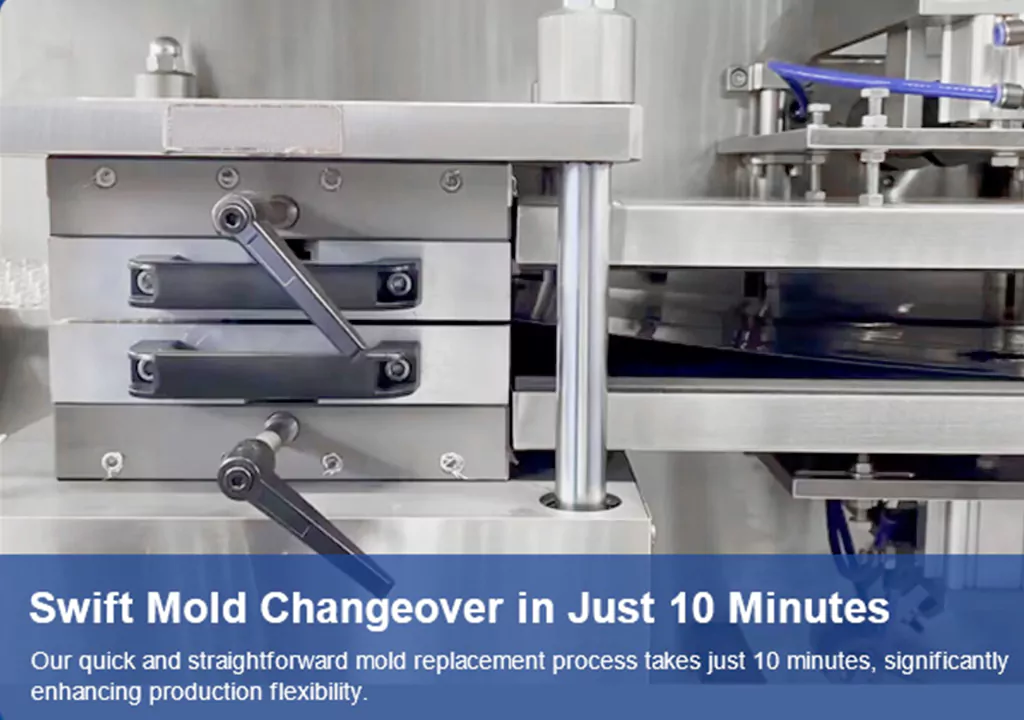 Quick mold change of blister packing machine