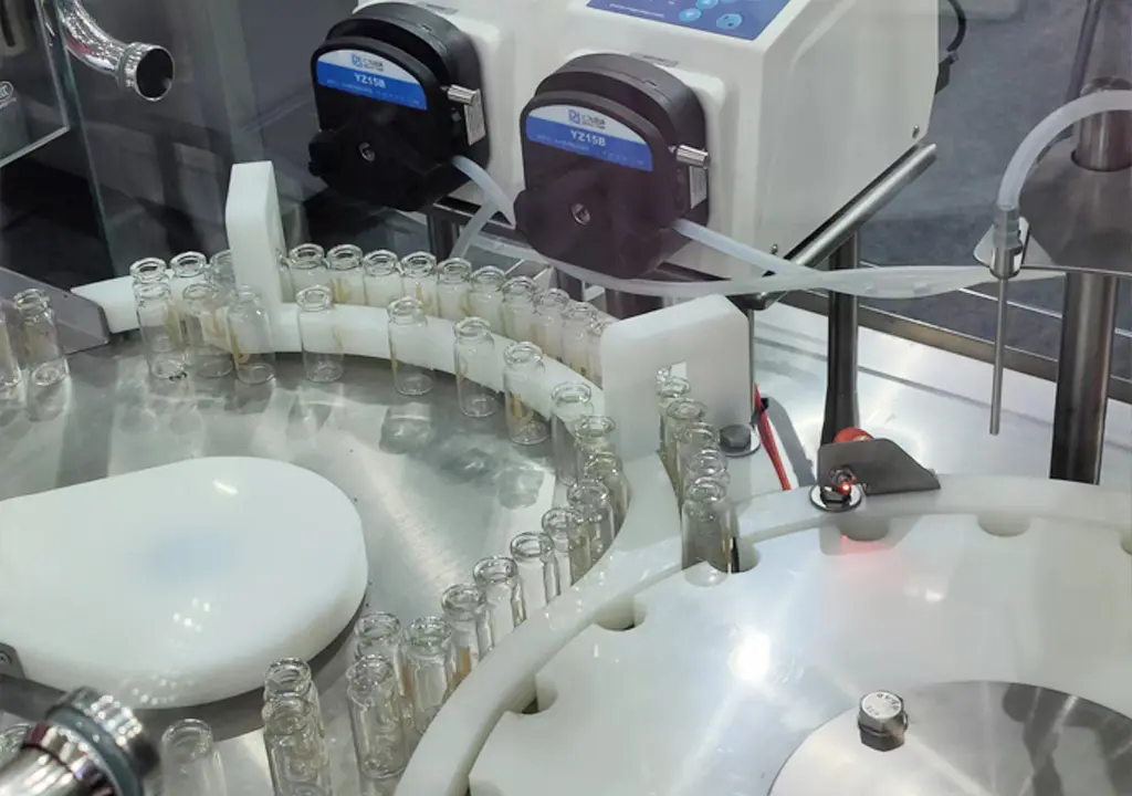 Liquid filling machine peristaltic pump